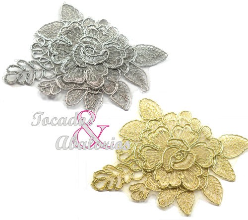 Aplicacion flor lamé 10x8.5 cm Aplicacion flor lamé 10x8.5 cm