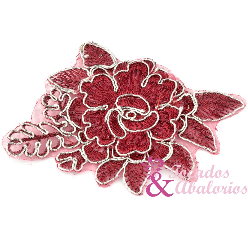 Aplicacion flor lamé 10x8.5 cm Aplicacion flor lamé 10x8.5 cm