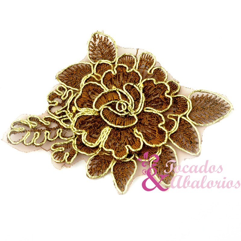 Aplicacion flor lamé 10x8.5 cm Aplicacion flor lamé 10x8.5 cm