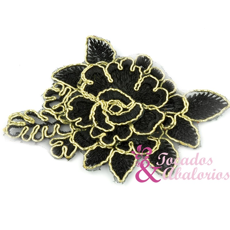 Aplicacion flor lamé 10x8.5 cm Aplicacion flor lamé 10x8.5 cm