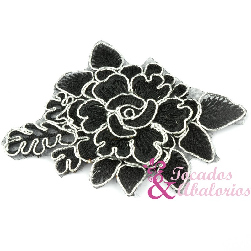 Aplicacion flor lamé 10x8.5 cm Aplicacion flor lamé 10x8.5 cm
