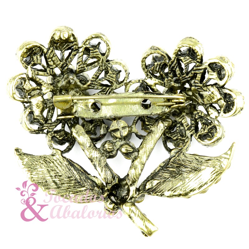 Broche Flor doble strass Broche Flor doble strass