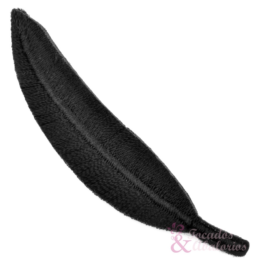 Pluma bordada termoadhesiva 7cm. Pluma bordada termoadhesiva 7cm.