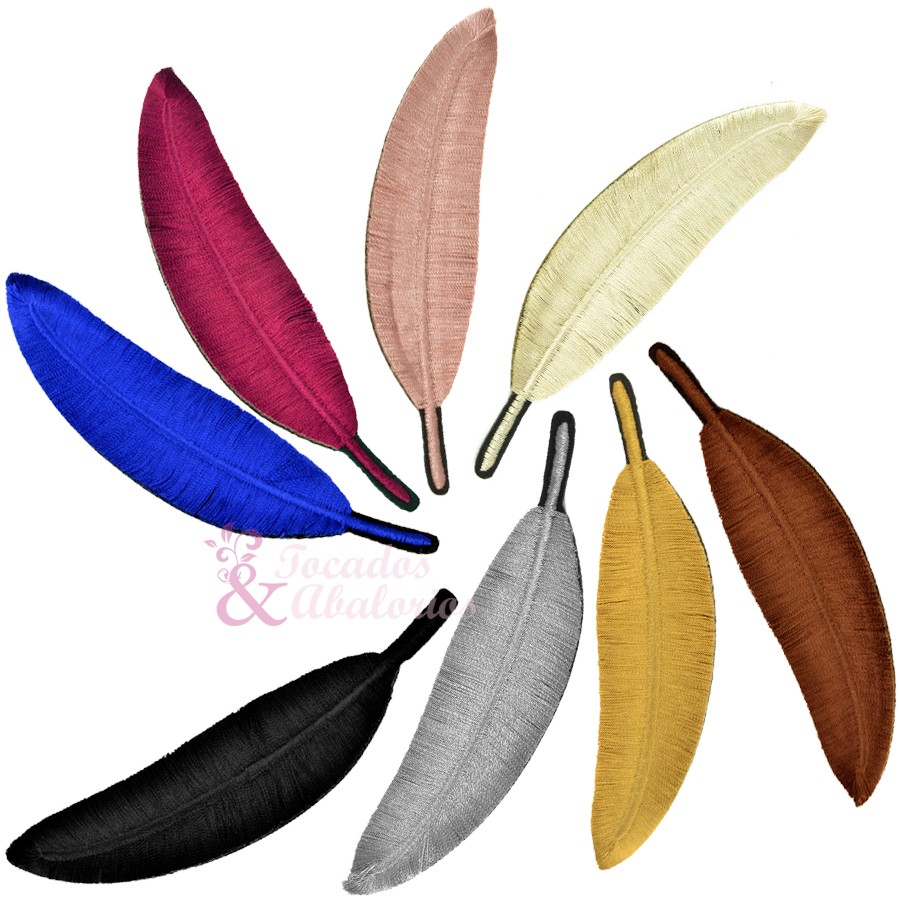 Pluma bordada 14CM. termoadhesiva Pluma bordada 14CM. termoadhesiva