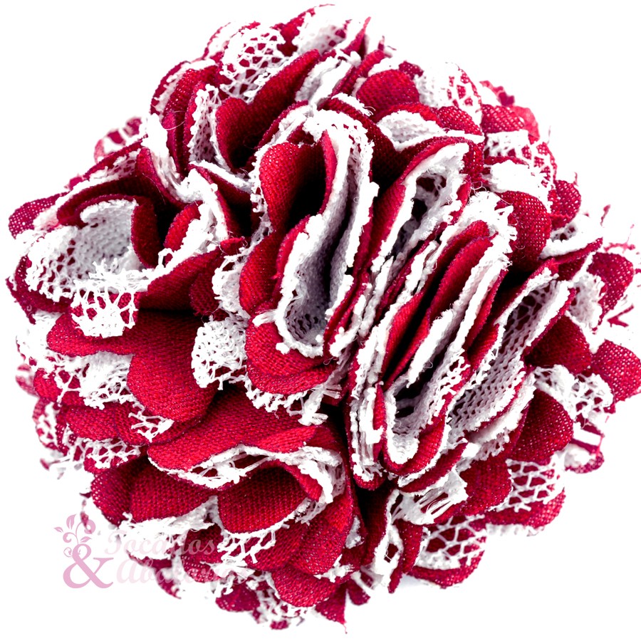 Flor clavel tela/encaje 6 cm. Flor clavel tela/encaje 6 cm.