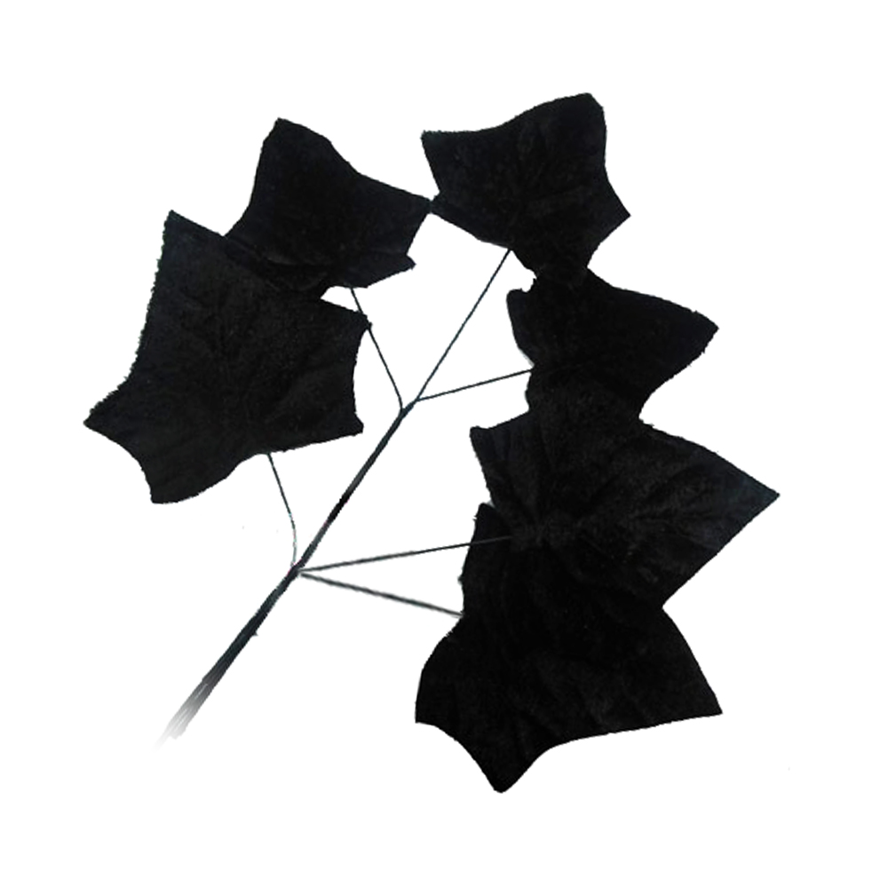 BOUQUET 6 FEUILLES VELOURS 17CM noir BOUQUET 6 FEUILLES VELOURS 17CM noir