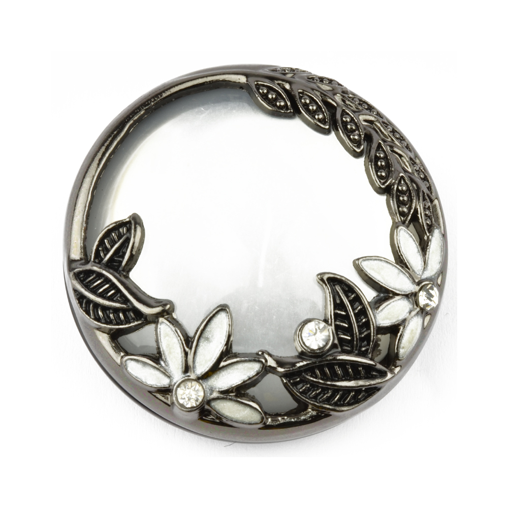 BOUTON PERLÉ 4 cm argent BOUTON PERLÉ 4 cm argent