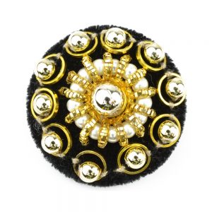 Bouton or et perles 04cm or