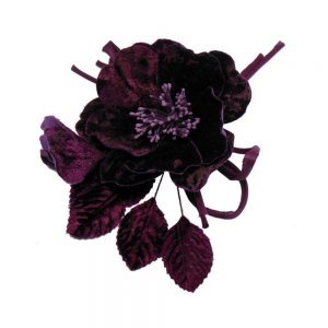 COQUELICOT VELOURS 17X12CM aubergine