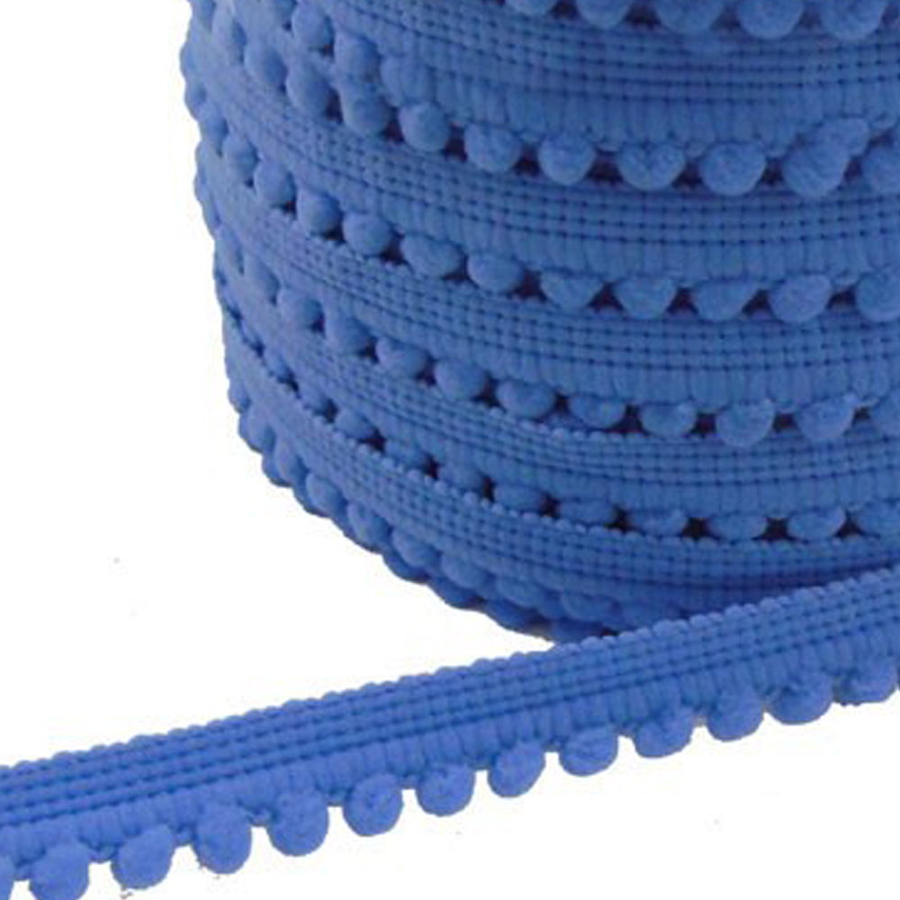 Galon pompons petits 1,2cm bleucielfonce Galon pompons petits 1,2cm bleucielfonce