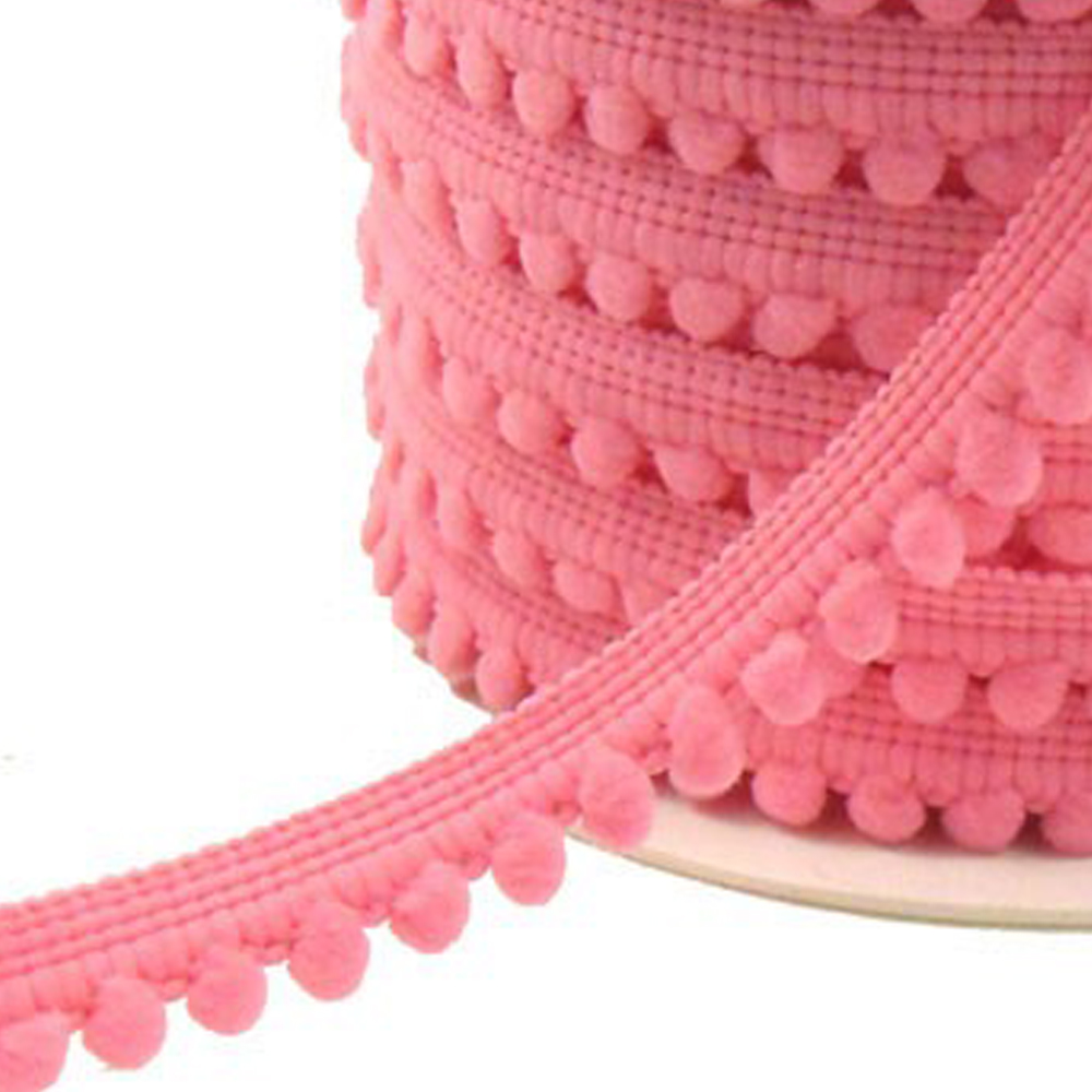 Galon pompons petits 1,2cm rose Galon pompons petits 1,2cm rose