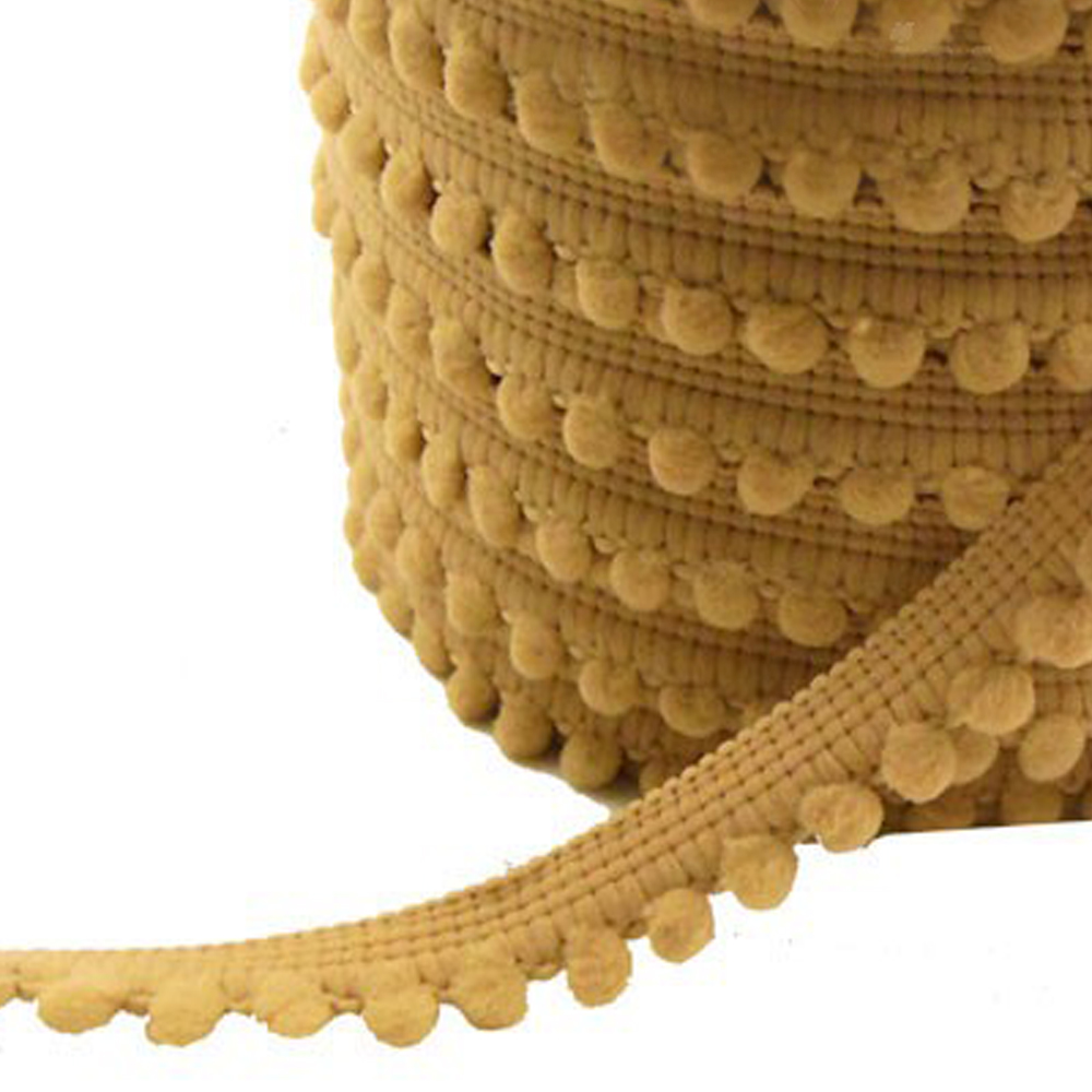 Galon pompons petits 1,2cm tabac Galon pompons petits 1,2cm tabac