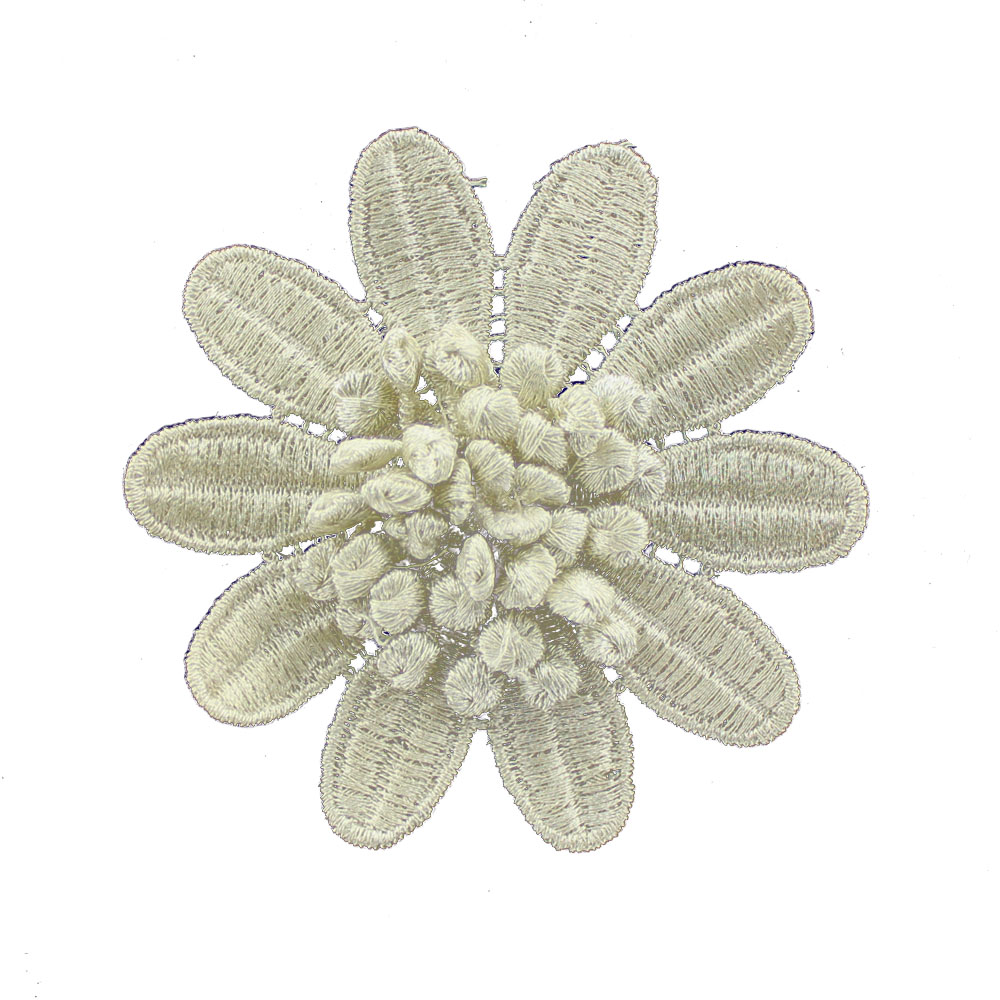 applique brode fleur 10 petales ecru applique brode fleur 10 petales ecru