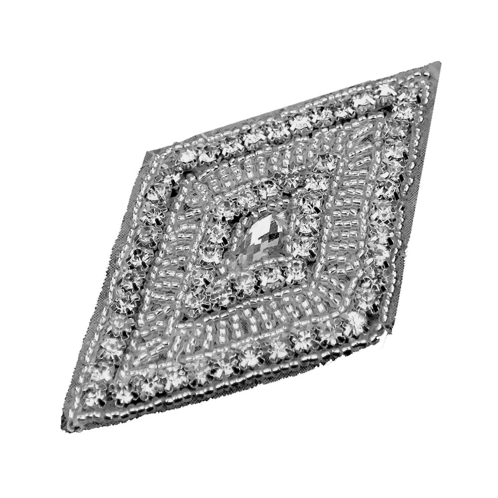 applique thermocollant pierres 10X5,5 argent applique thermocollant pierres 10X5,5 argent