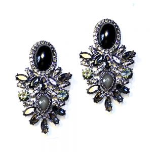 boucles doreilles mina bleu noir