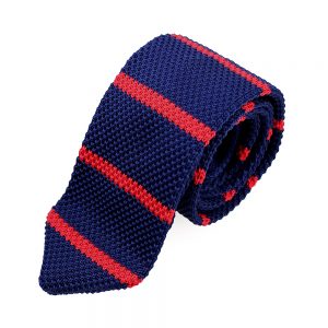 cravate adam croche rayures rouge