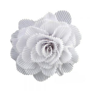 fleur plisse 11 cm blanc