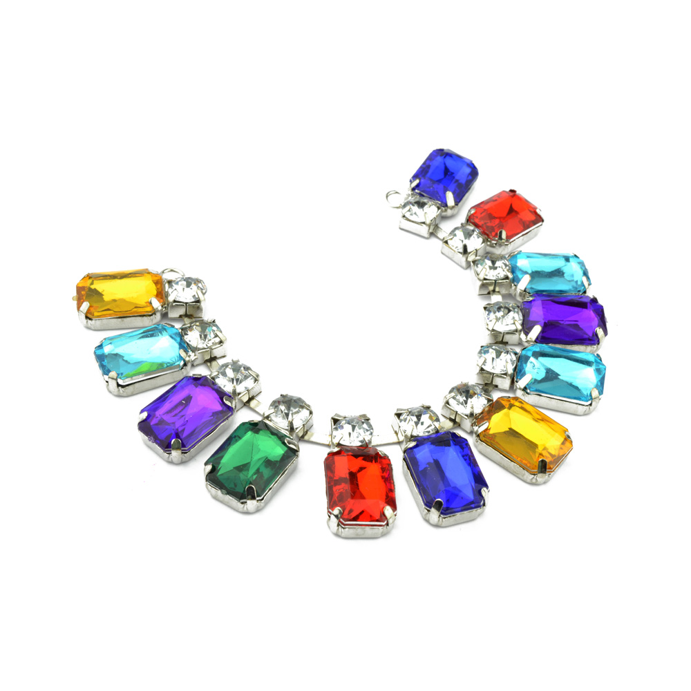 ornement pierres sertissage 16X2,5 cm multicolore ornement pierres sertissage 16X2,5 cm multicolore