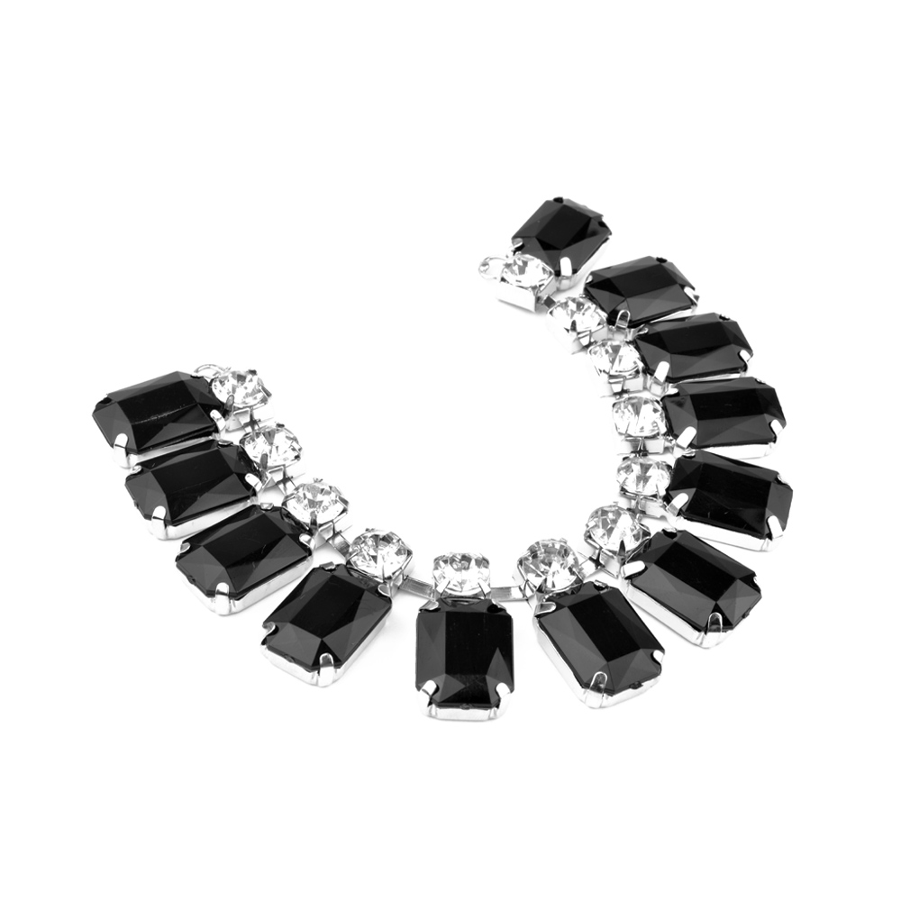 ornement pierres sertissage 16X2,5 cm noir ornement pierres sertissage 16X2,5 cm noir