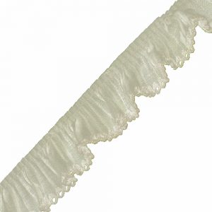 ruban plisse crochet 03cm ecru