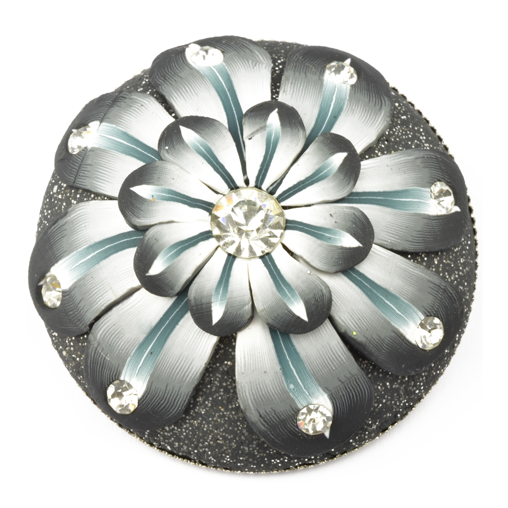 Bouton fleur fantaisie argentmoyen Bouton fleur fantaisie argentmoyen