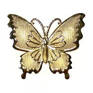 papillon en maille metallique or