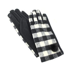 Gants à carreaux noir
