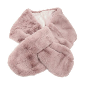 estola de pelo rosa nude